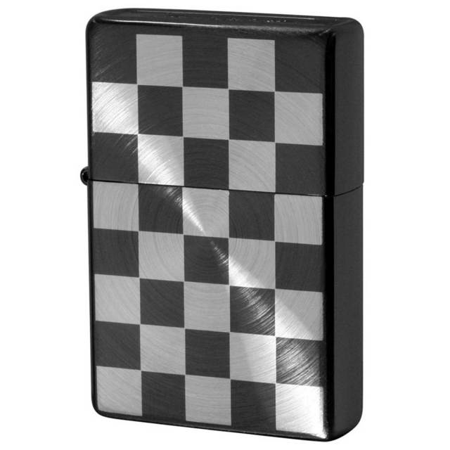 Zippo ジッポー ボトムズアップスピンチェック Bottomz Up SPIN CHECK SV＆BN Ｂ メール便可