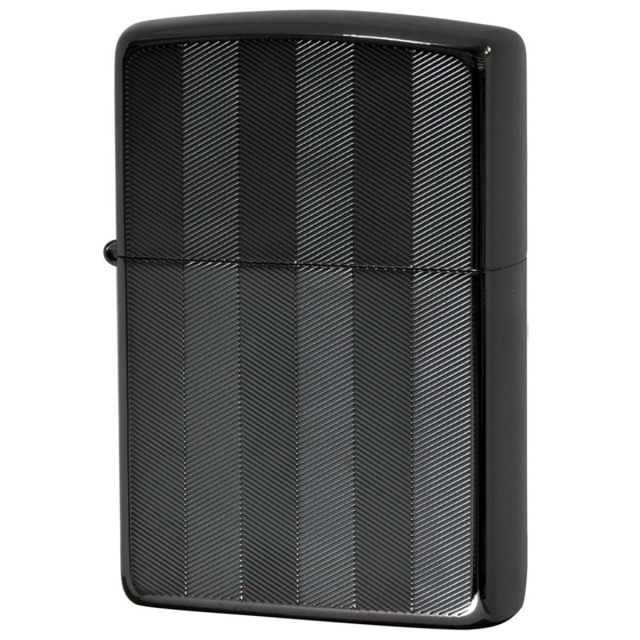 Zippo ジッポー ヘリンボン柄 両面 彫刻 ブラックニッケル SFE-HERRINGBONE A メール便可