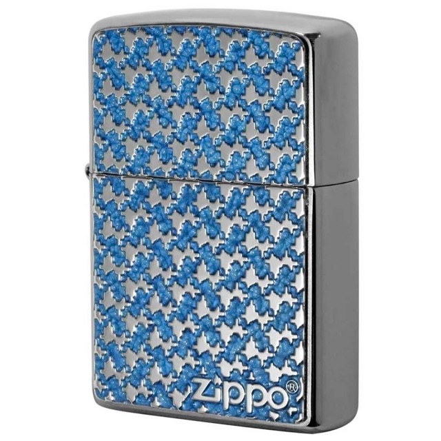 Zippo ジッポー パターン柄 ブルー ＃200 メタルプレート 両面加工 ニッケルメッキ 2MPP-Pattern BL メール便可