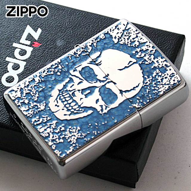 Zippo ジッポー スカル ドクロ 骸骨 Skull ブルー ＃200 メタル
