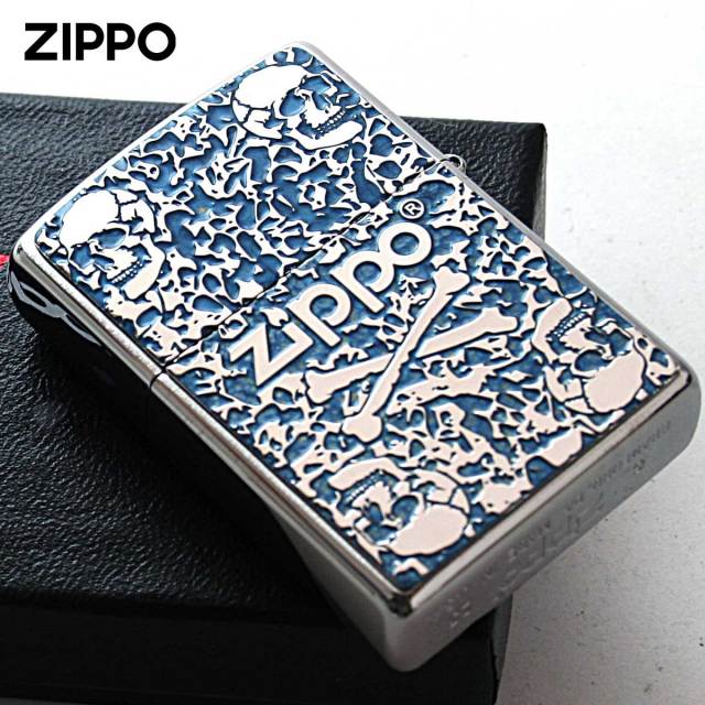 Zippo ジッポー スカル ドクロ 骸骨 Skull ブルー ＃200 メタル