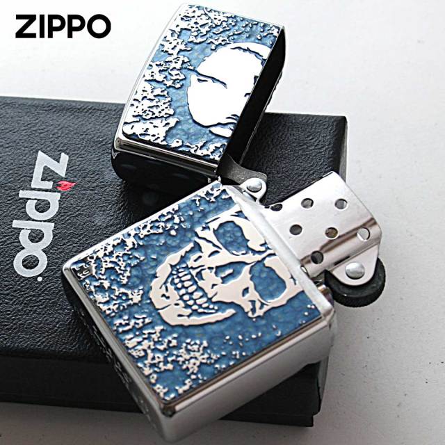 Zippo ジッポー スカル ドクロ 骸骨 Skull ブルー ＃200 メタル