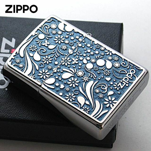 Zippo ジッポー ネコ 猫 Cat ブルー ＃200 メタルプレート 両面