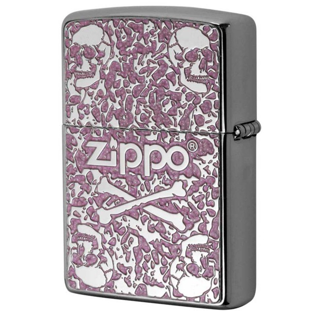 Zippo ジッポー 200 Flat Bottom Metal Paint Plate 2MPPSkull PK メール便可｜Zippo