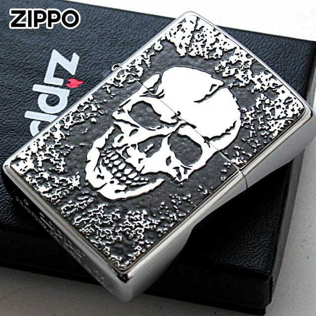 Zippo ジッポー スカル ドクロ 骸骨 Skull グレー ＃200 メタル  