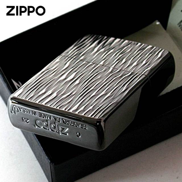 Zippo ジッポー アーマー ヒートヘイズ シルバー ブラック 両面加工