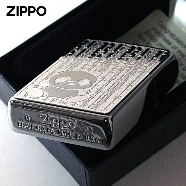 Zippo ジッポー パンダ シルバー ＃200 メタルプレート 両面加工