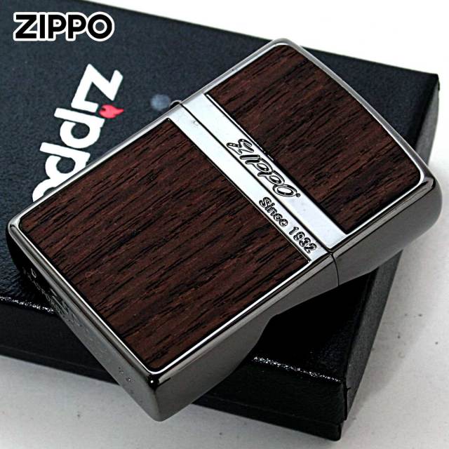 Zippo ジッポー ウッド 木目 木 ネオブラック 両面加工 Wood