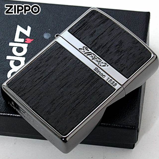 Zippo ジッポー ウッド 木目 木 ネオブラック 両面加工 Wood