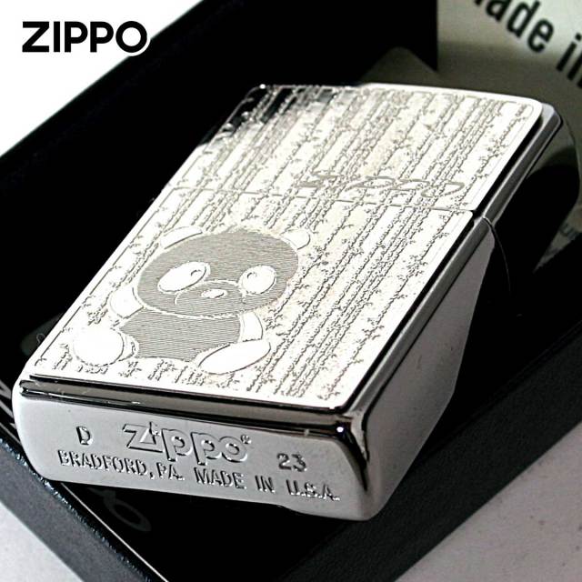 Zippo ジッポー パンダ ゴールドプレート ＃200 メタルプレート 両面