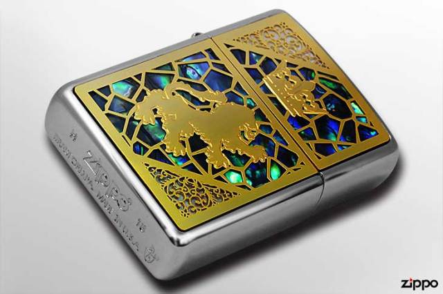 Zippo ジッポー アーマー シェル 貝 インレイ 象嵌 クラウン コンビ 