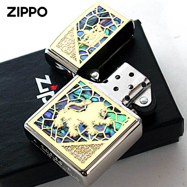 Zippo ジッポー アーマー シェル 貝 インレイ 象嵌 クラウン コンビ