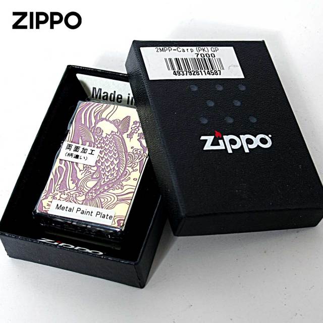 Zippo ジッポー 鯉 カープ ピンク ＃200 ゴールドプレート 両面加工