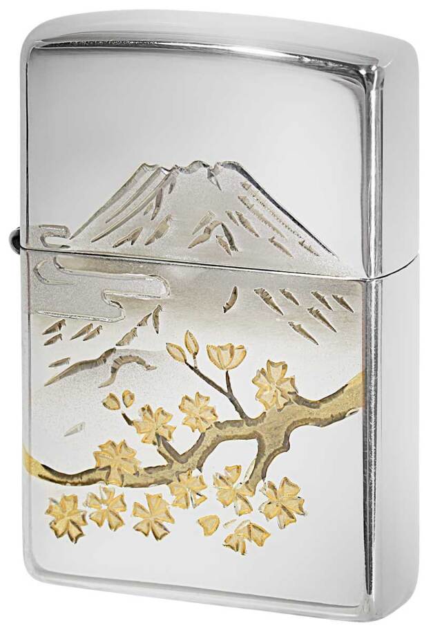 Zippo ジッポー スターリングシルバー 純銀 No.15 桜富士