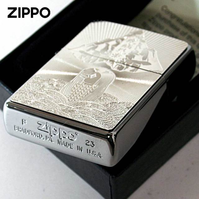 Zippo ジッポー アマビエ シルバー ＃200 メタルプレート 両面加工