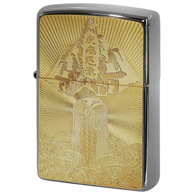 Zippo ジッポー アマビエ ゴールド ＃200 ゴールドプレート 両面加工 ニッケルメッキ 2MP-アマビエ GP メール便可