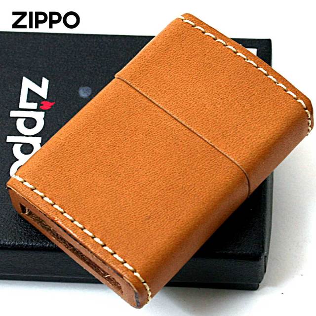 Zippo ジッポー 牛革巻き リゾンテ 本革 タン｜Zippo専門店フラミンゴ