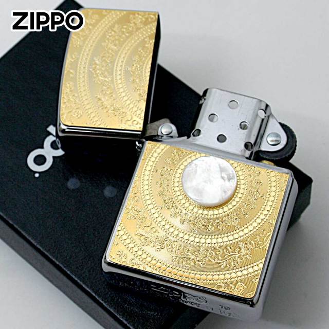 Zippo ジッポー 白蝶貝 パール Mother of Pearl ＃200 ゴールド