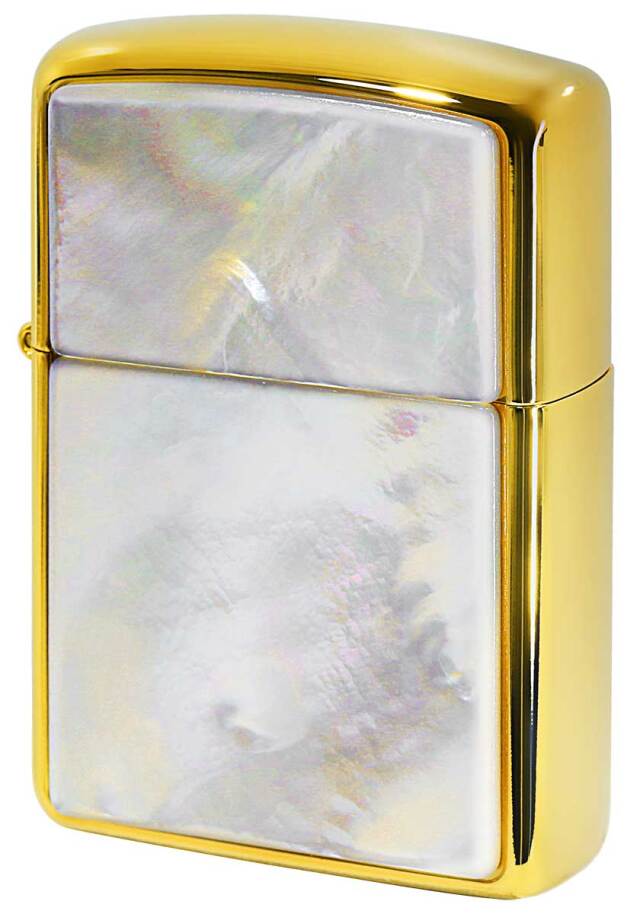 Zippo ジッポー ARMOR アーマー Mother of Pearl SOLID MoP 白蝶貝 Gold Plate G-tank