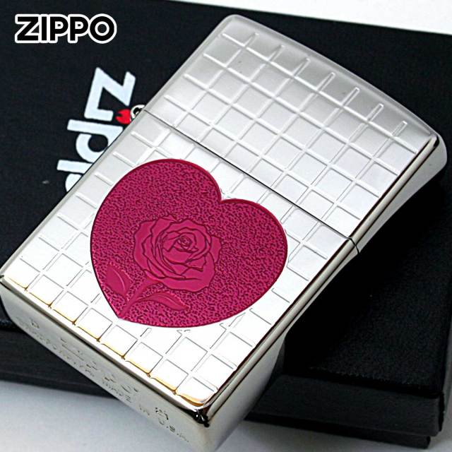 薔薇のシッポ　TLoM ピルケースバージョン　ハート Zippo ジッポー ハート 薔薇 チタニュームコーティング シルバー