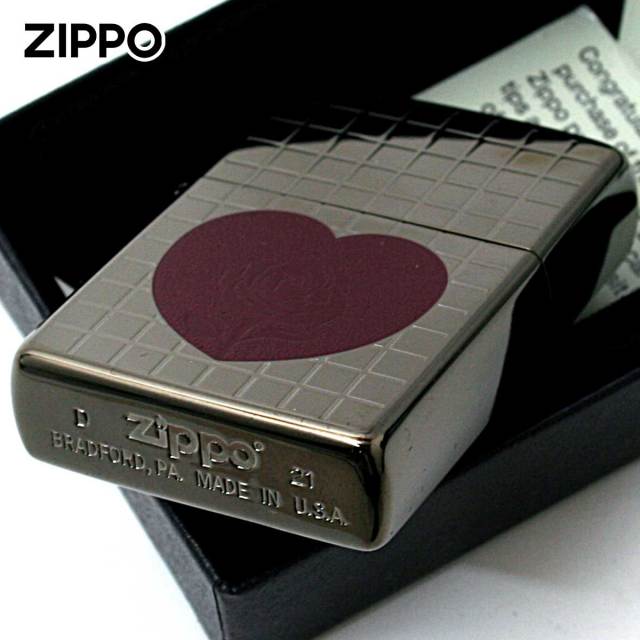 薔薇のシッポ　TLoM ピルケースバージョン　ハート Zippo ジッポー ハート 薔薇 チタニュームコーティング グレー