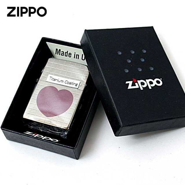 Zippo ジッポー ハート 薔薇 チタニュームコーティング グレー