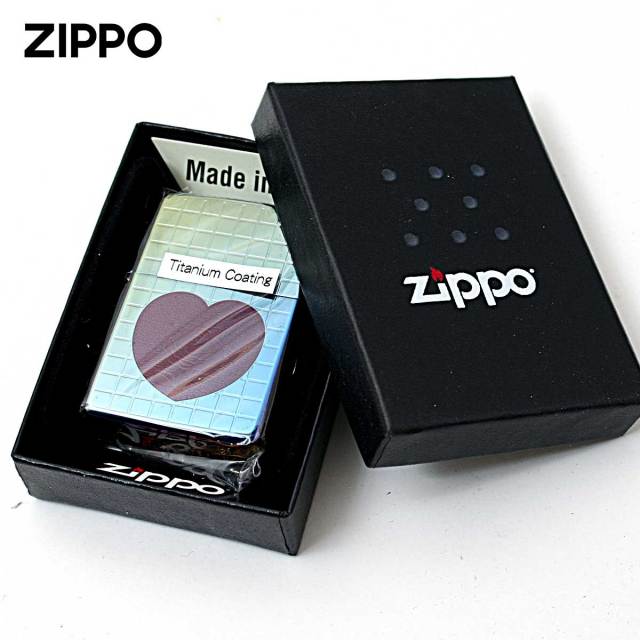 Zippo ジッポー ハート 薔薇 チタニュームコーティング レインボー