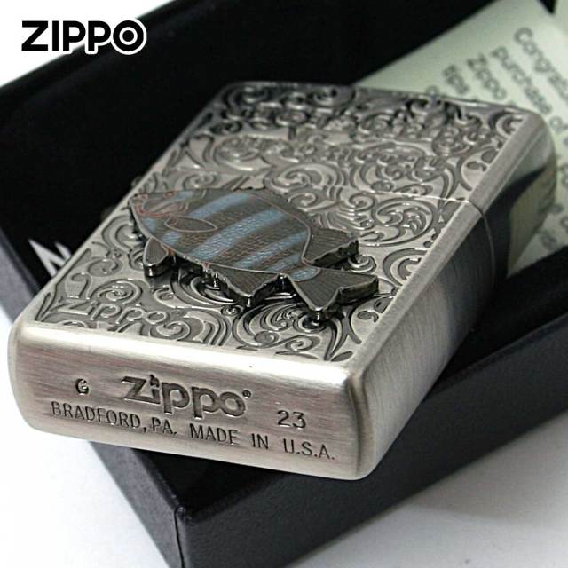 Zippo ジッポー 石鯛 イシダイ ヴィンテージ 七宝メタル 海水魚