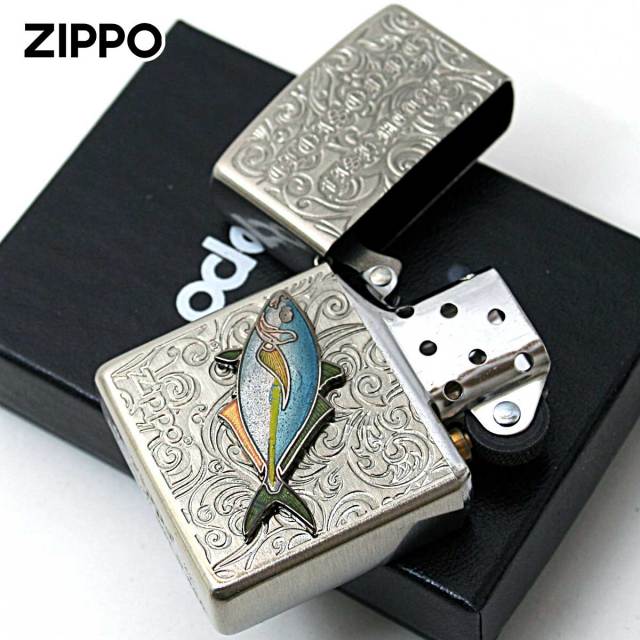 Zippo ジッポー 縞鯵 シマアジ ヴィンテージ 七宝メタル 海水魚
