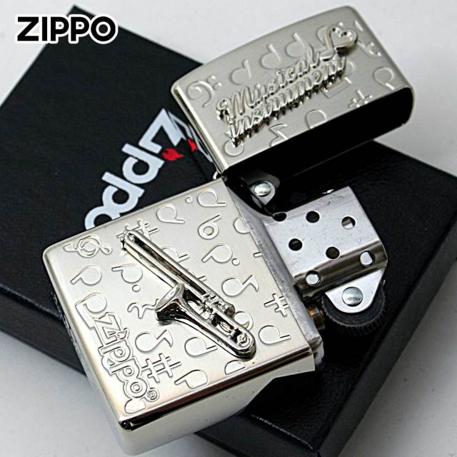 Zippo ジッポー トロンボーン 楽器 メタル Musical instrumet White