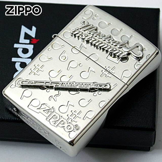 Zippo ジッポー フルート 楽器 メタル Musical instrumet White Nickel