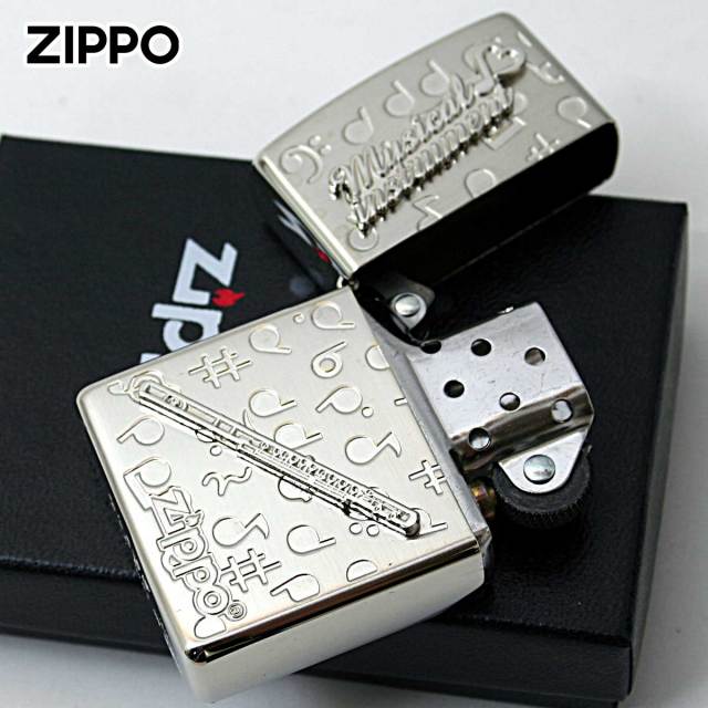 Zippo ジッポー フルート 楽器 メタル Musical instrumet White Nickel