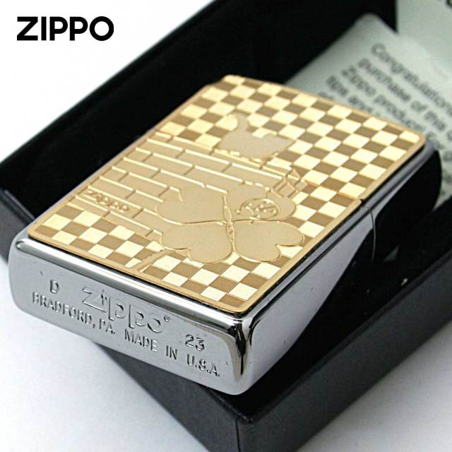 Zippo ジッポー ネコ 猫 Cat 天道虫 ＃200 ゴールドプレート ニッケル