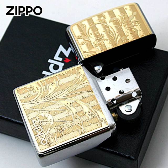 Zippo ジッポー アラベスク 唐草 ＃200 ゴールドプレート ニッケル