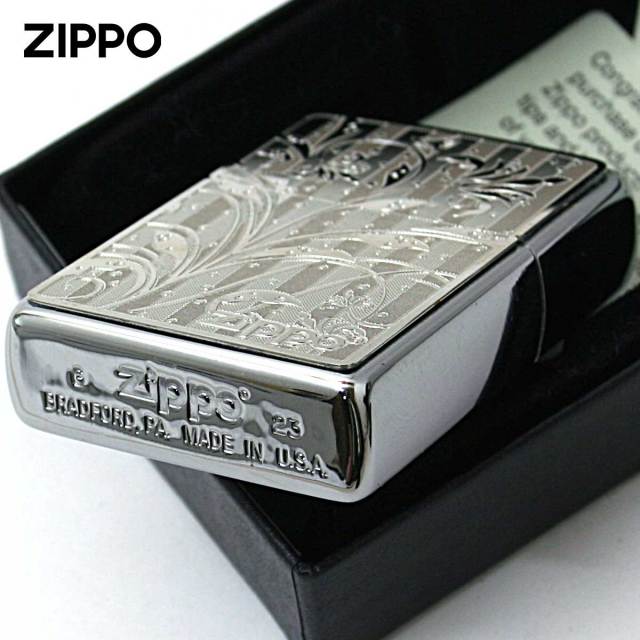 Zippo ジッポー アラベスク 唐草 ＃200 メタルプレート ニッケル