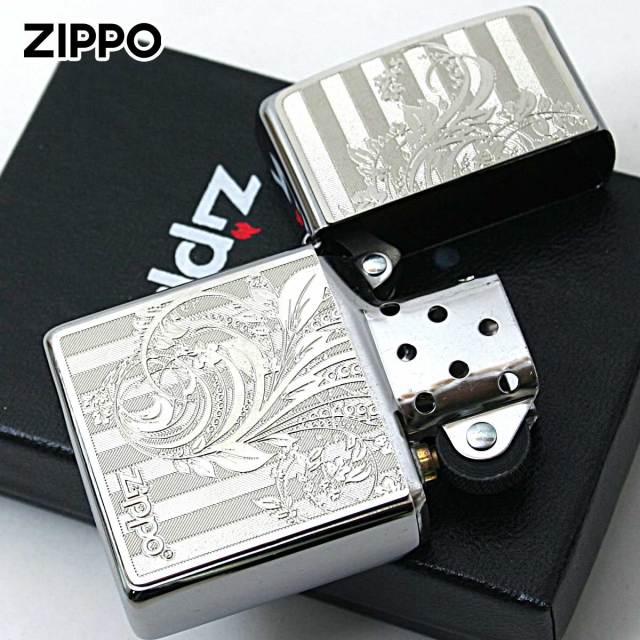Zippo ジッポー アラベスク 唐草 ＃200 メタルプレート ニッケルメッキ