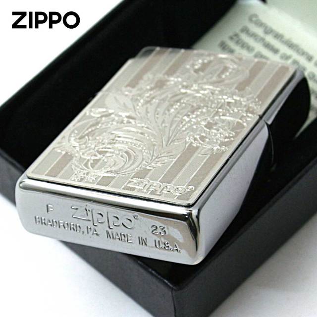 Zippo ジッポー アラベスク 唐草 ＃200 メタルプレート ニッケルメッキ