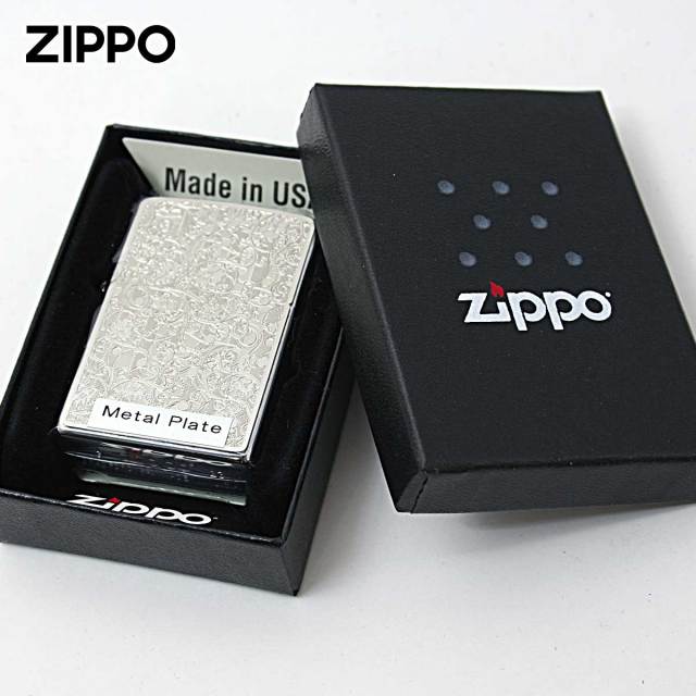 Zippo ジッポー アラベスク 唐草 ＃200 メタルプレート ニッケル