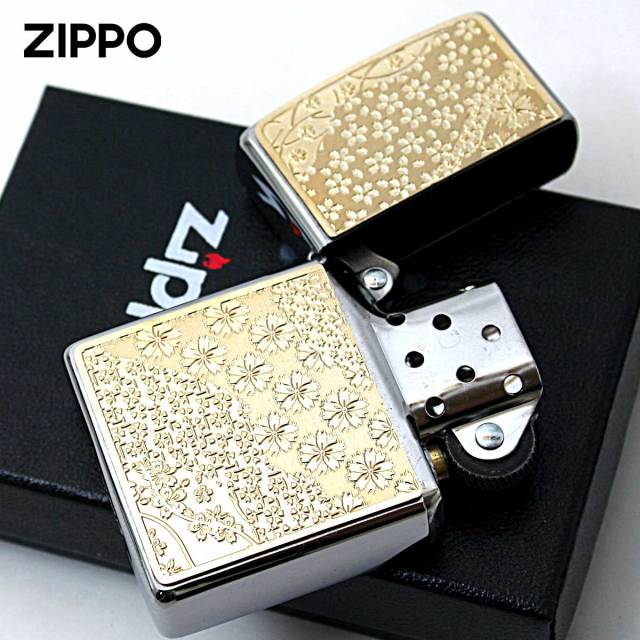 Zippo ジッポー 桜 さくら ＃200 ゴールドプレート ニッケルメッキ 2MP