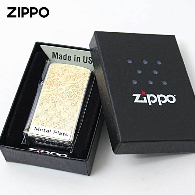 Zippo ジッポー スリム 桜 さくら SLIM ＃1600 ゴールドプレート
