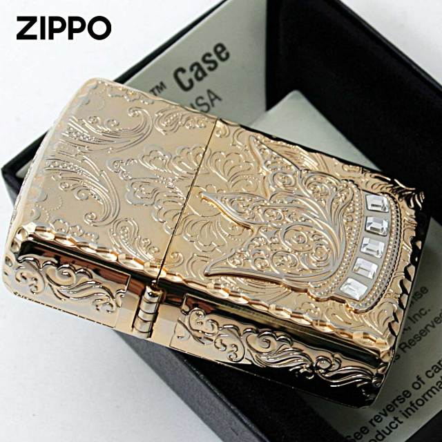 Zippo ジッポー アーマー 王冠 クラウン メタル ラインストーン