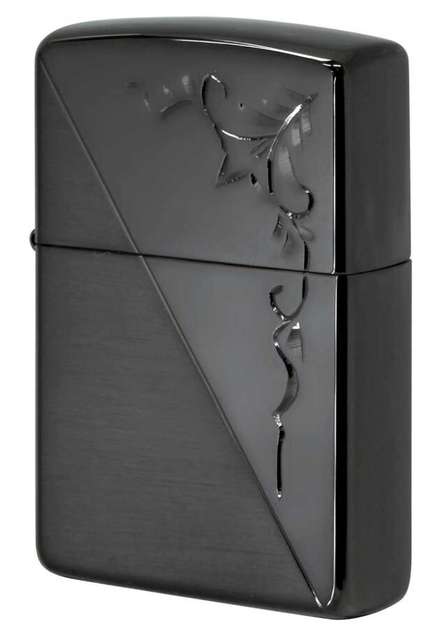 Zippo ジッポー 在庫限り完売 Hair Line & Hand Cut Neo Black ヘアラインハンドカット ネオブラック NB-HLHC B メール便可