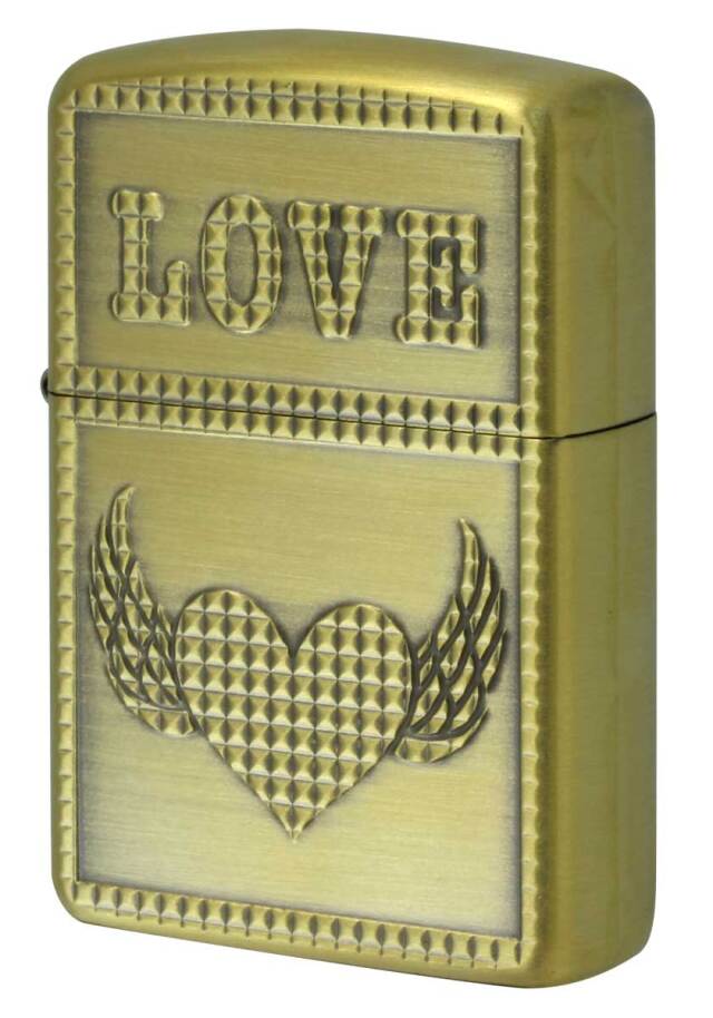 Zippo ジッポー 在庫限り完売 ARMOR LOVE STUDS 2 Antique Brass アーマー ラブスタッズ アンティークブラス A-Brass メール便可