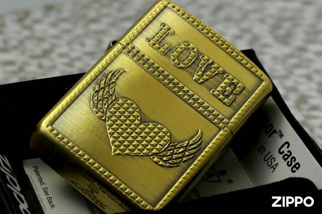 Zippo ジッポー 在庫限り完売 ARMOR LOVE STUDS 2 Antique Brass