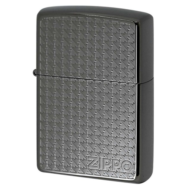 Zippo ジッポー 千鳥格子 チタニュームコーティング ブラックグレイ Houndstooth Titanium Coationg TC-BlackGray メール便可