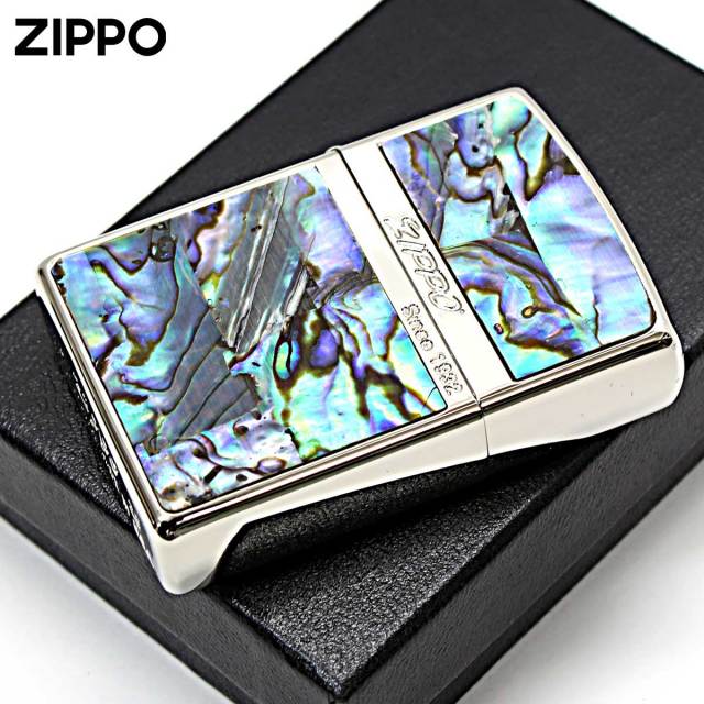 Zippo ジッポー シェル カラーライン 貝 両面加工 ブルー SHELL
