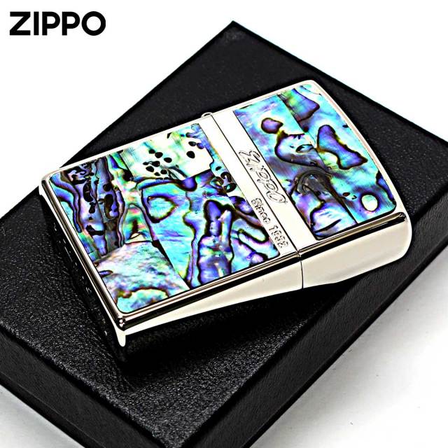 Zippo ジッポー シェル カラーライン 貝 両面加工 レッド SHELL LINE