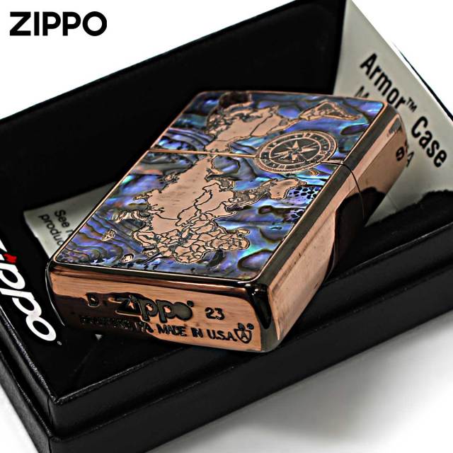 Zippo ジッポー アーマー シェル 貝 地図 ワールドマップ ARMOR SHELL