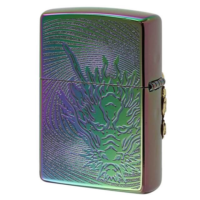 Zippo ジッポー 鯉 龍 ドラゴン 登竜門 レインボー ブラスメタル貼り