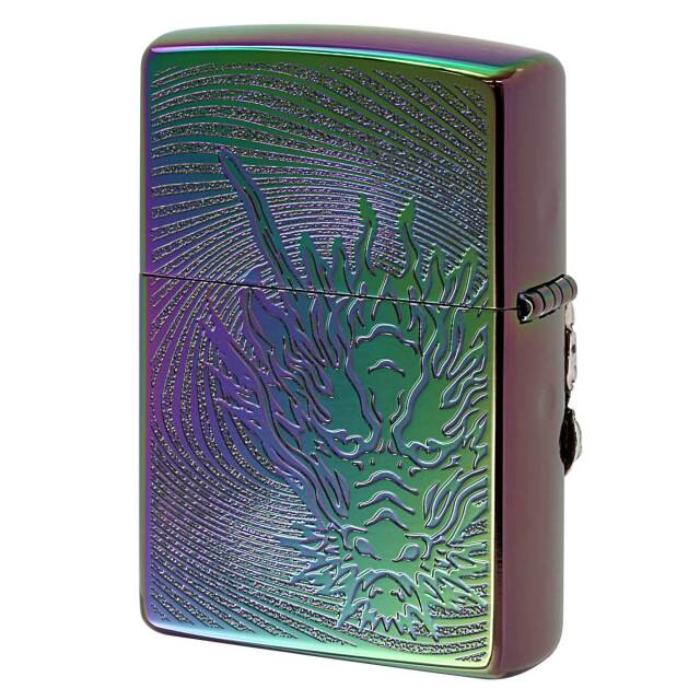 ☆新品未使用☆鯉魚躍龍門 Zippo 真鍮製 ライター ジッポー オイルライター Zippo ジッポー 鯉 龍 ドラゴン 登竜門 レインボー ニッケルメタル貼り